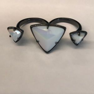 Kendra Scott rare iridescent gunmetal ring rachel
